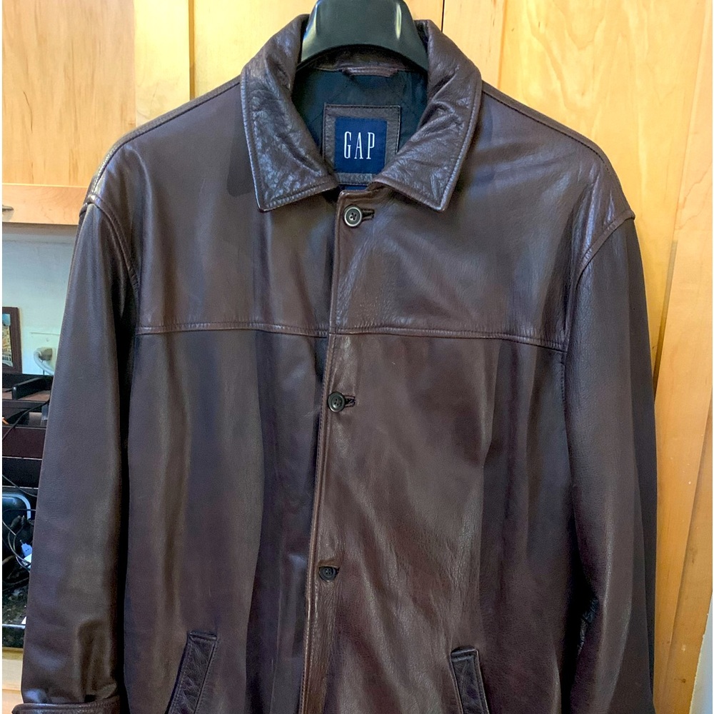 GAP Mens Ultra Soft Leather Jacket 34” (L)